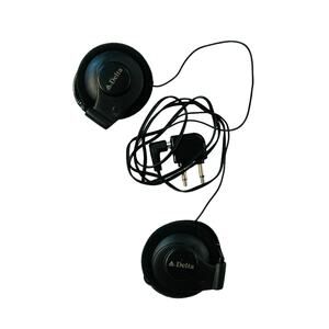 VTG Delta Airlines Stereo Headphones On-Ear Wired Earphones w Plug Adapter Audio